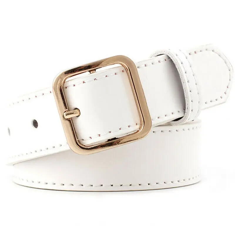 

AU Adjustable Womens Leather Buckle Waist Belt for Dress Jeans Waistband Stylish