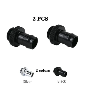 Хост-фитинг 38 '', резьба G14 для ID 9-10 мм Мягкая трубка, разъем для водопроводной трубы черный или серебристый, 2 шт.