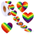 Наклейки в форме сердца для скрапбукинга, украшения для дневника, 1 дюйм, ярлыки, конверт, этикетки для печати, рождественский подарок, декоративные наклейки, 500 шт.