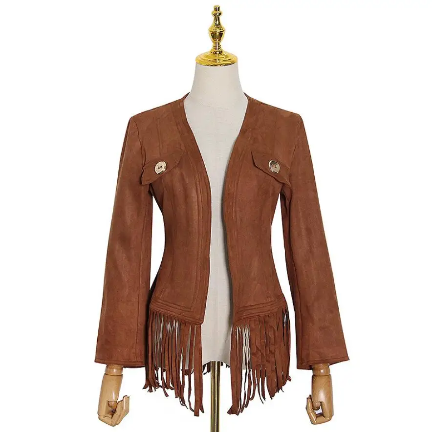 

2020 Autumn New Womens Sexy V-neck Lace-up Hem Tassel design Cardigan Jacket outwear r1642