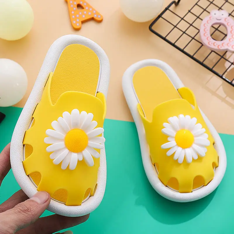 

Slippers Kids Toddler Infant Baby Girl Boys Home Slippers Chrysanthemum Sun Flower Closed Top Beach Shoes Sandals Kids Slippers