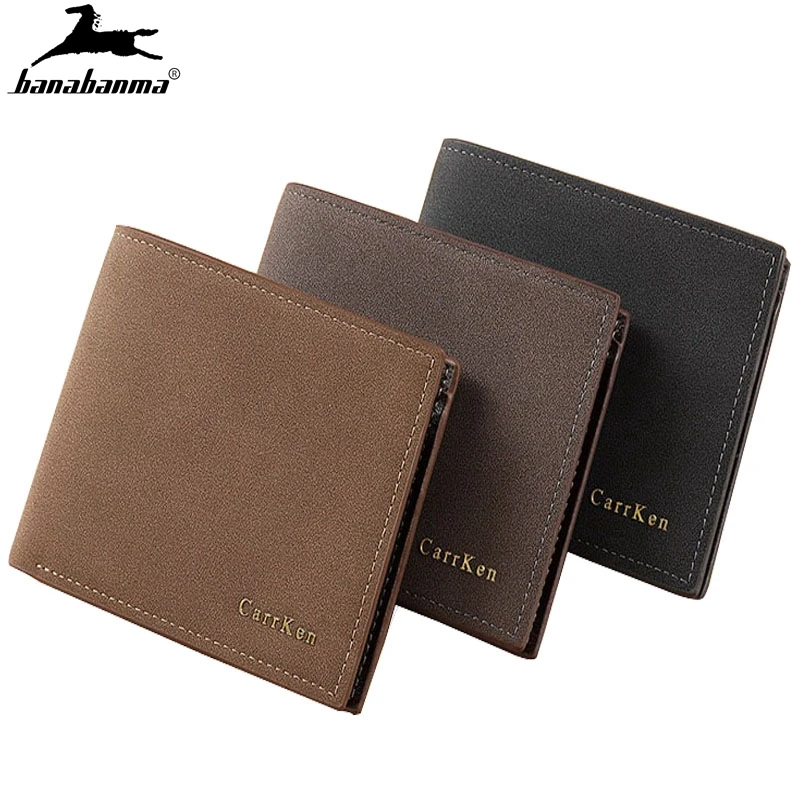 

Повседневный Короткий Мужской кошелек из искусственной кожи в стиле пэчворк, маленький мужской кошелек тройного сложения, мужской кошелек ...