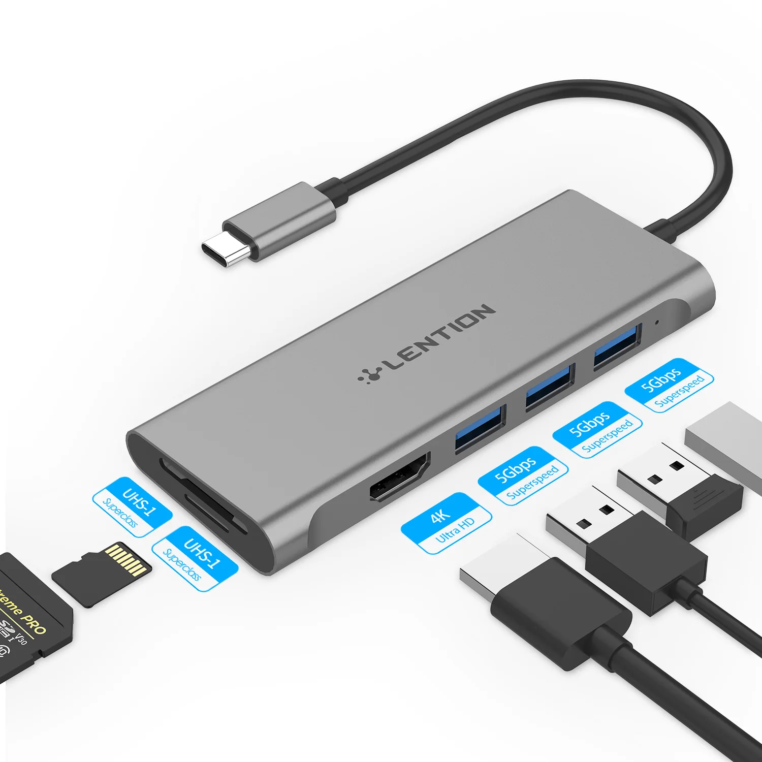 USB C концентратор типа для мульти 3 0 HDMI адаптер док-станция 2020-2016 MacBook Pro 16 15 13.3 inch