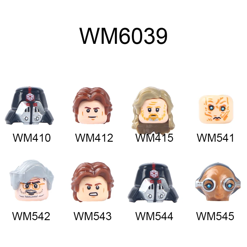 

WM410 WM412 WM415 WM541 WM542 WM543 WM544 WM545 WM6039 Figures Head Movie Series Bricks Building Blocks Educational Toys For Kid