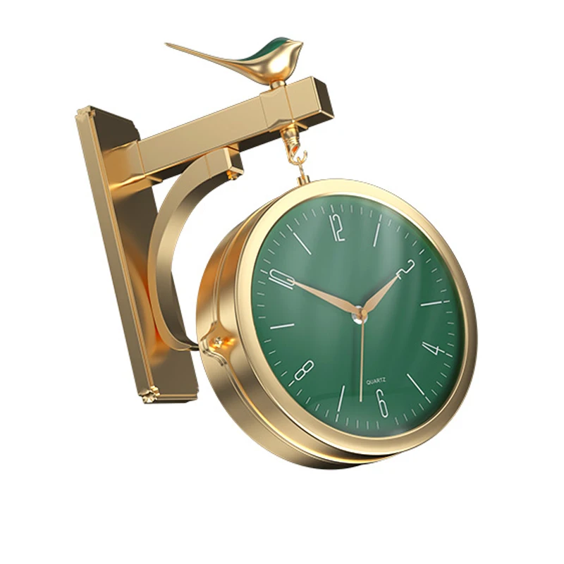

North European creative light luxury double side wall clock dining room modern simple personality fashion household wall clock