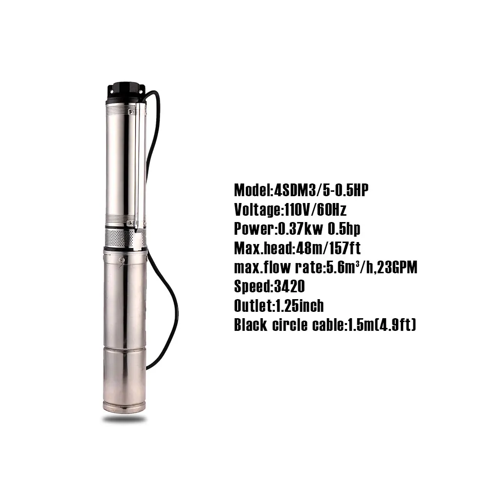 SHYLIYU 110V 0.5Hp Электрический 4-дюймовый многоступенчатый центробежный импеллер из