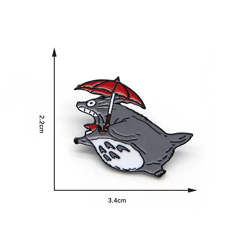 

30pcs/lot Tonari No Totoro Enamel Pin Hayao Miyazak Anime Brooches Lapel Pin Hat Bag Pins Women Red Umbrella Brooch Badge A64