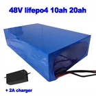 Литий-железо-фосфатный Аккумулятор Lifepo4 LFP 48 в 10 Ач 20 Ач для скутера citycoco, электровелосипеда, газонокосилки, вилочного погрузчика AGV + 2A, зарядное устройство