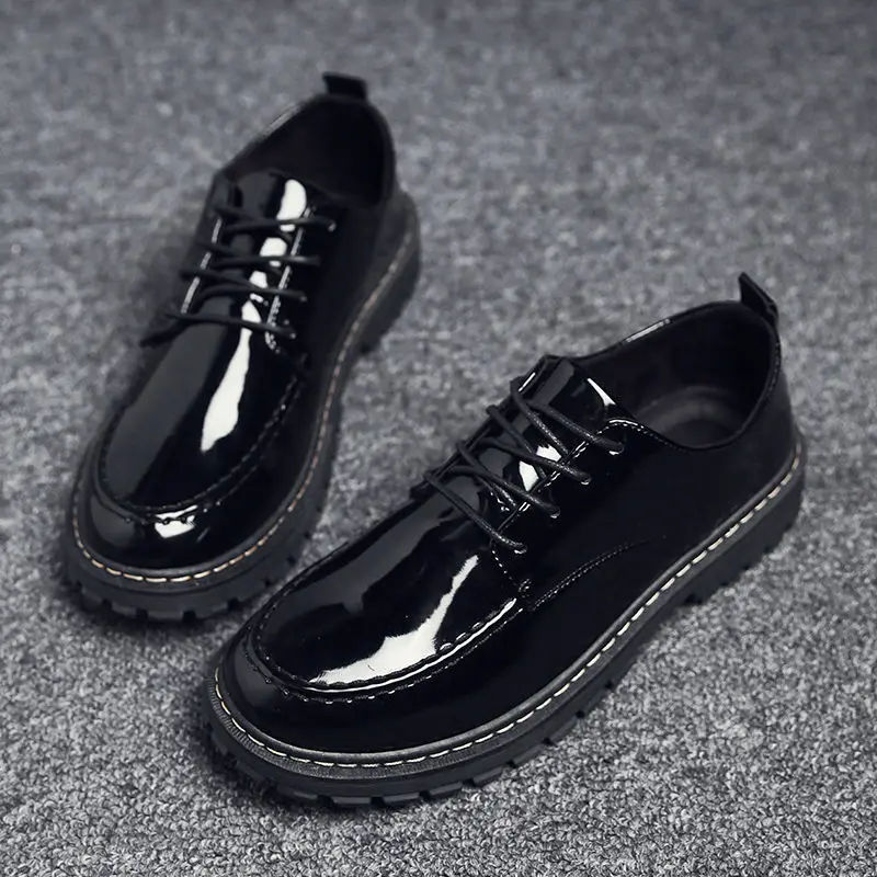 

2021 Spring Autumn New British Style Dress Shoes for Man Round Toe Slip-on Casual Business Shoes Fashion Handsome for Work