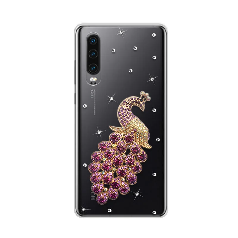 

Luxury Fashion Handmade Diamond Case For Huawei P30 Case tpu Bling Silicone Phone Back Cover Soft Cases For Huawei P 30 Case