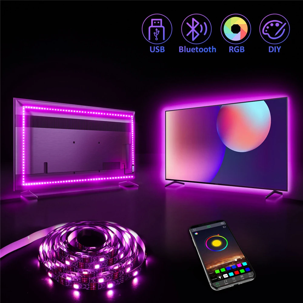 Светодиодные RGB ленты 5050 светильник в USB совместимые с Bluetooth|Светодиодные ленты| |