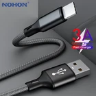 Кабель USB Type-C для Samsung A50, S10, S9, быстрая зарядка 3,0, для Xiaomi Mi 9, с поддержкой быстрой зарядки, длинный, короткий, 2 м, 3 м