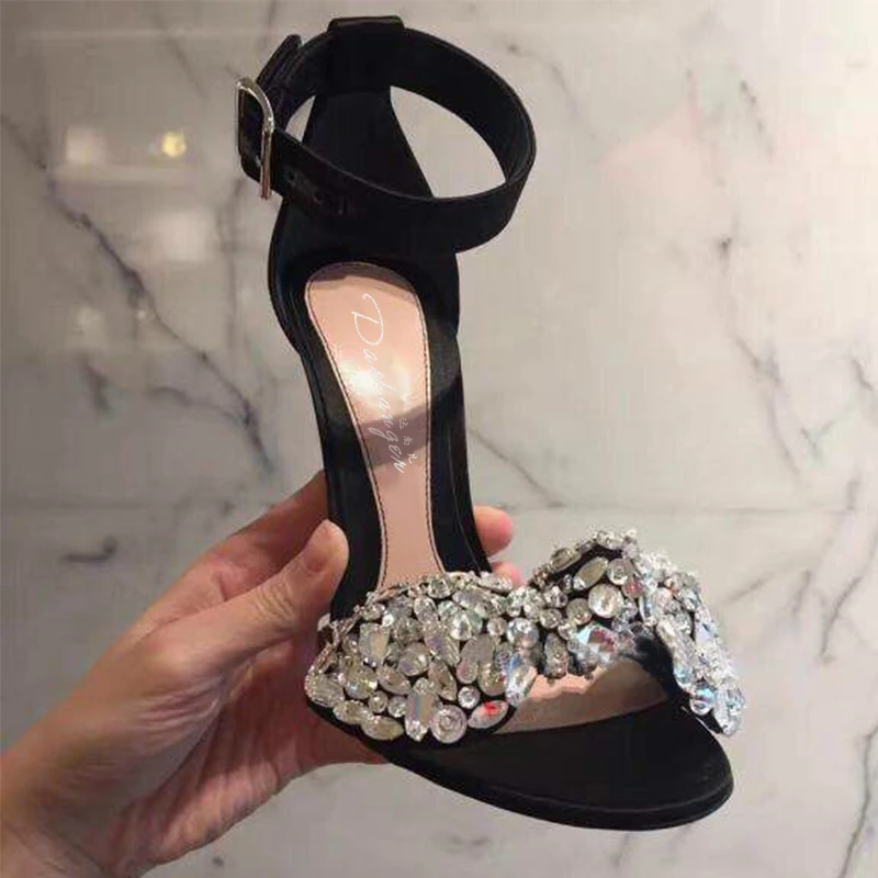 2020 бренд с петлей на пятке Женские туфли лодочки Роскошная Стразы Бабочка