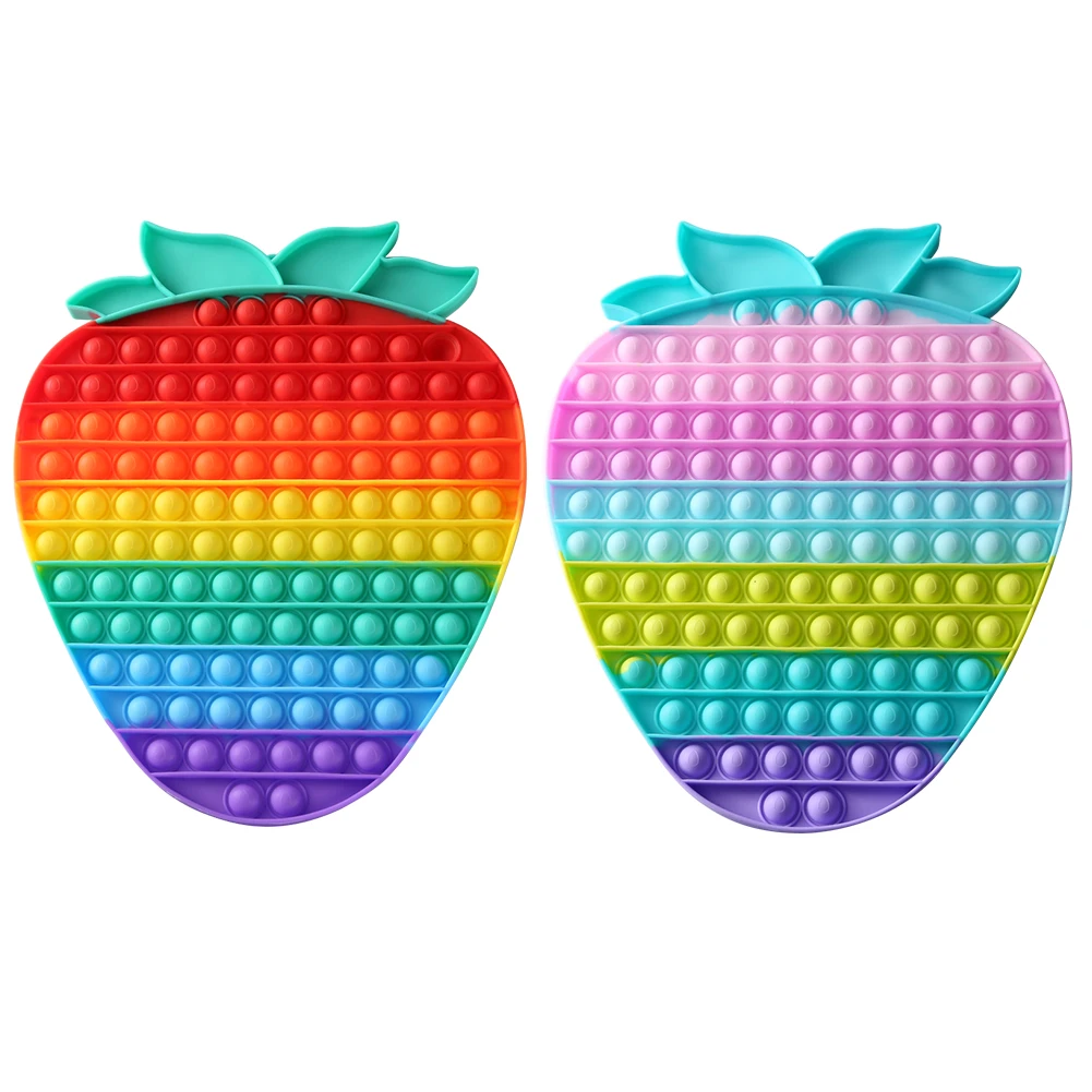 

Радужные пузырьки для животных, игрушки-антистресс для аутизма, клубники, силиконовые пузырьки для пальцев, антистрессовые ремесла для дек...