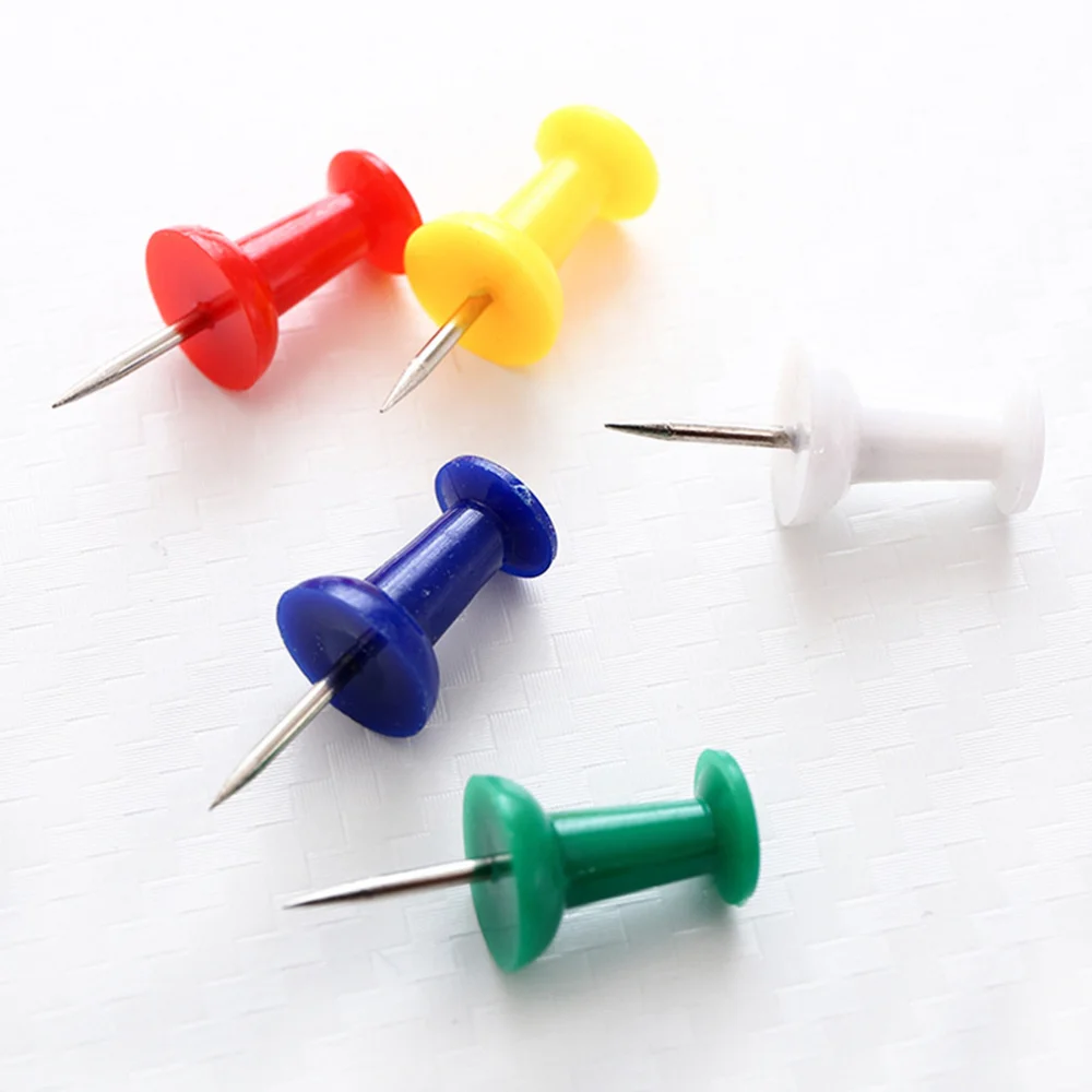 

300pcs Push Practical Cork Nails Painting Use Pin Map Tacks for Office School (Random Color)