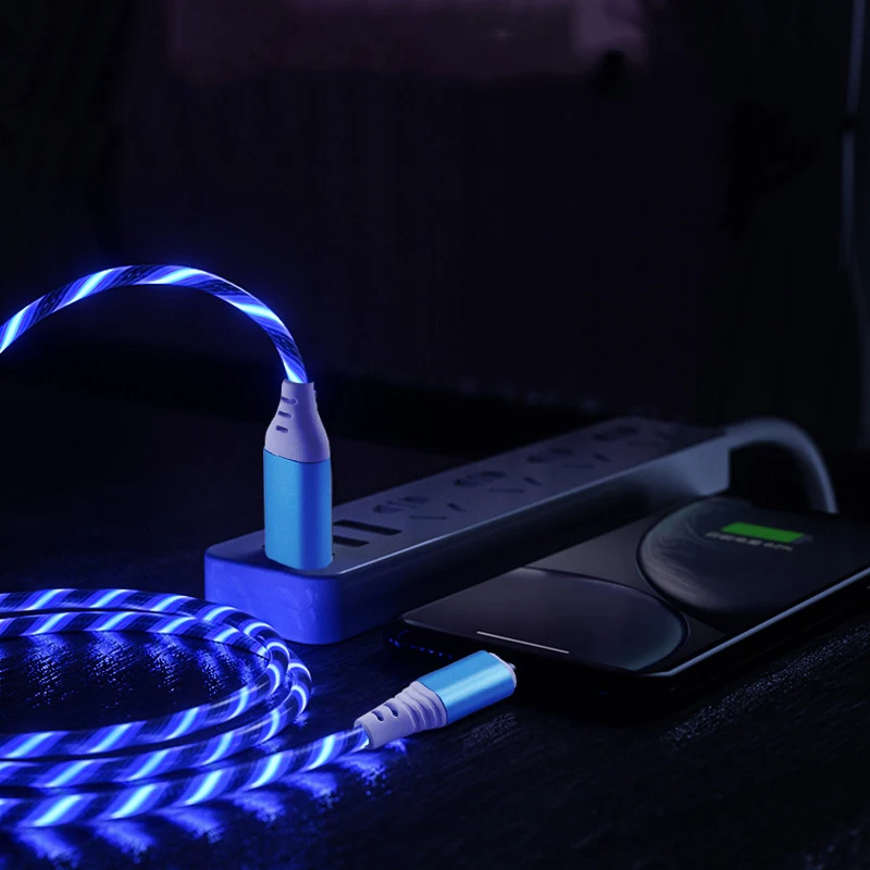 

Flowing Light LED Micro USB Cable For Samsung A10 A10E A20 S A20 A30 A40 A50 A70 A01 A21 A51 A71 A81 iPhone huawei Fast Charger