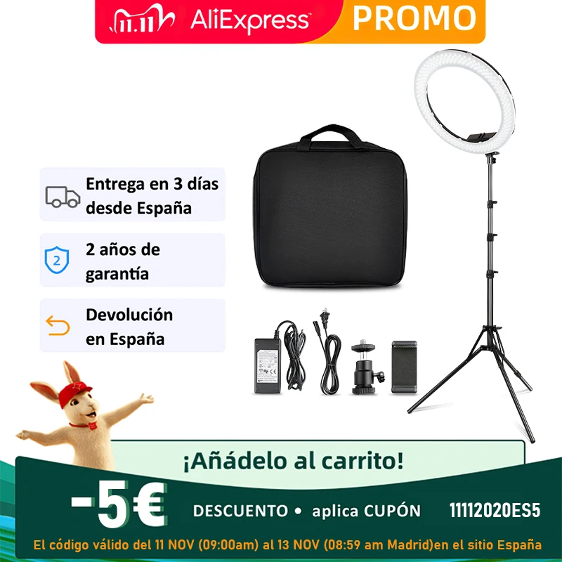 Кольцевой светодиодный светильник spash 18 дюймов двухцветный 3200K 5500K CRI90 512 LED s