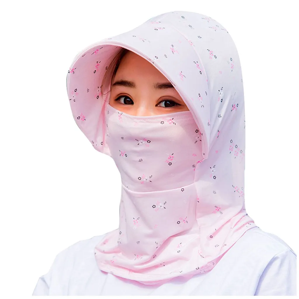 Female Face Mask Sun Shade Hat Women Summer Anti-ultraviolet Large Flower Visor Wild Fashion Cloth #mh | Аксессуары для одежды
