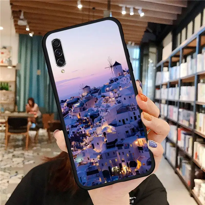 

Santorini Greece landscape pattern Phone Case For Samsung galaxy A S note 10 7 8 9 20 30 31 40 50 51 70 71 21 s ultra plus