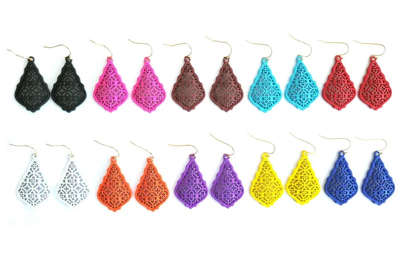 Новая мода много цветов Окрашенные 4 см маленькие каплевидные филигранные