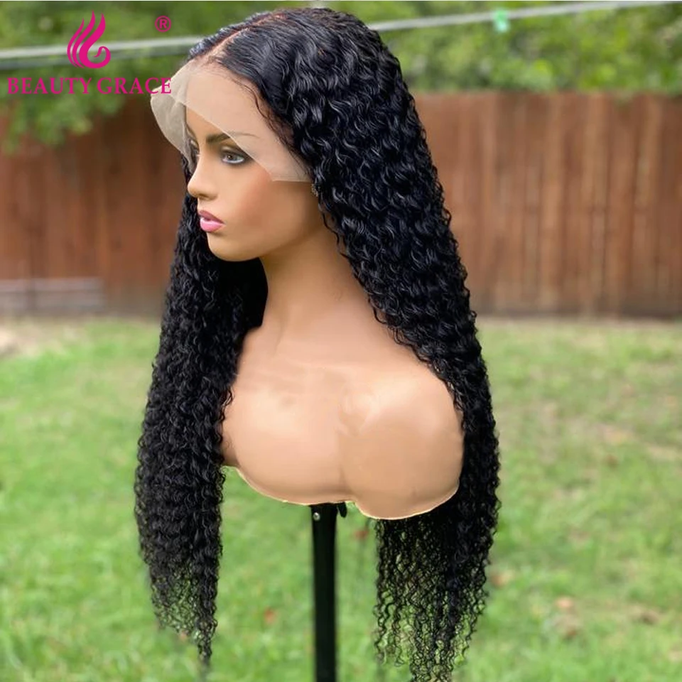 

Long 30 Inch Curly Deep Wave Frontal Wigs For Women Brazilian T Part Lace Front Human Hair Wig Pre plucked Lace Closure Wig