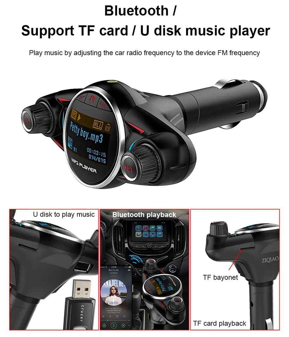 BT08 беспроводной Bluetooth Автомобильный mp3 плеер fm-передатчик AUX аудио приемник TF USB Flash музыкальные плееры двойной USB зарядное устройство