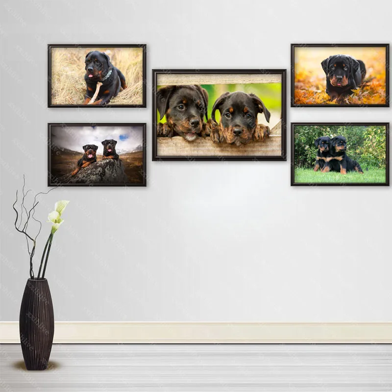 

Постер с изображением собаки ротвейлера, Шелковый Холст, HD Декор для дома и спальни, размер тканевый постер с рисунком на заказ, 27x40 см, 30x45 см,...