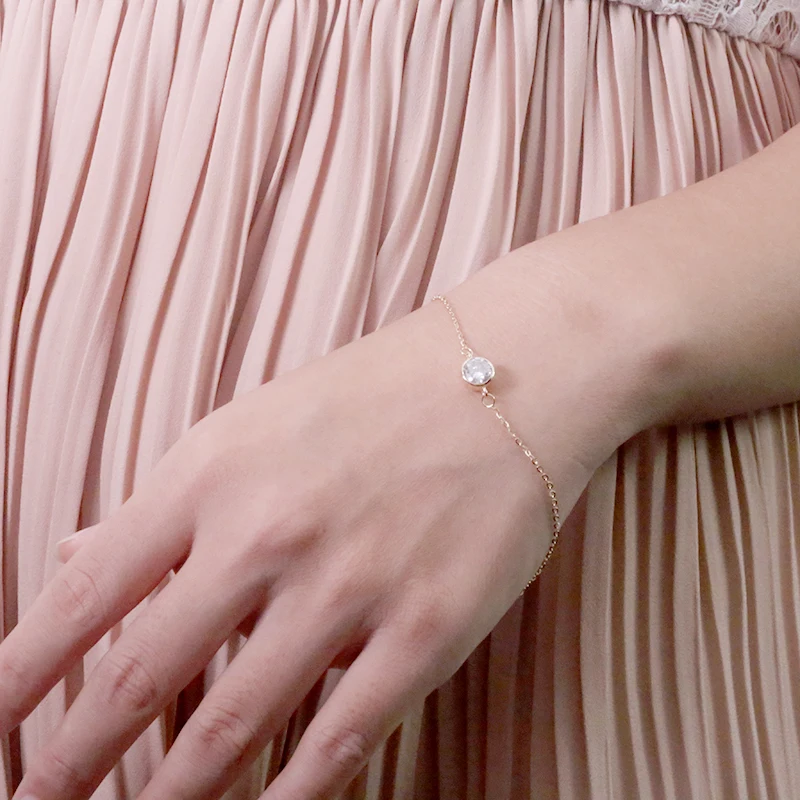 Женский браслет с бриллиантами aeaaw однотонный из белого золота 14 к 6 5 мм карат