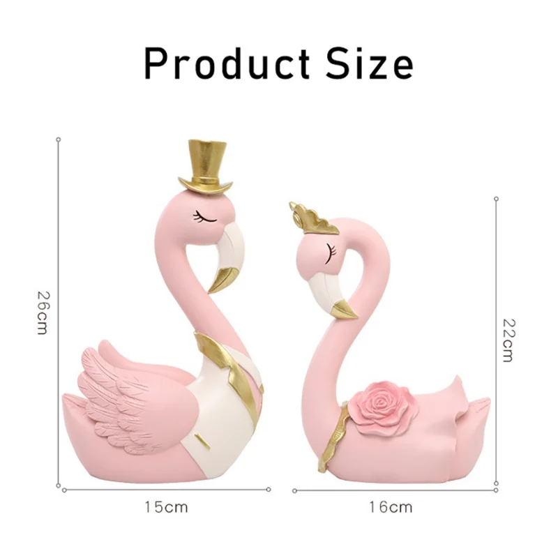 

Couple Flamingos Furnishings Nordic Creative Pink Bird Confession Love Loyalty Home Decor Living Room Bedroom Table Ornament