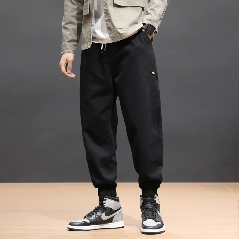 Джинсы-карго мужские свободного покроя модные штаны-султанки повседневные