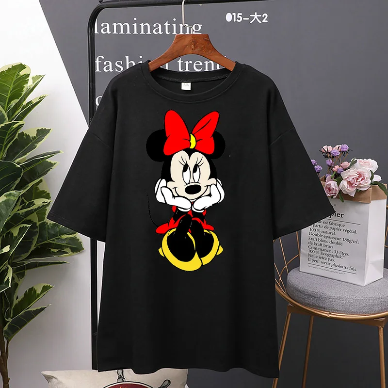 Disney cartoon Mickey Tshirt Tops Summer casual oversized Women T-shirts Ulzzang hip hop Streetwear Harajuku short sleeve tshirt