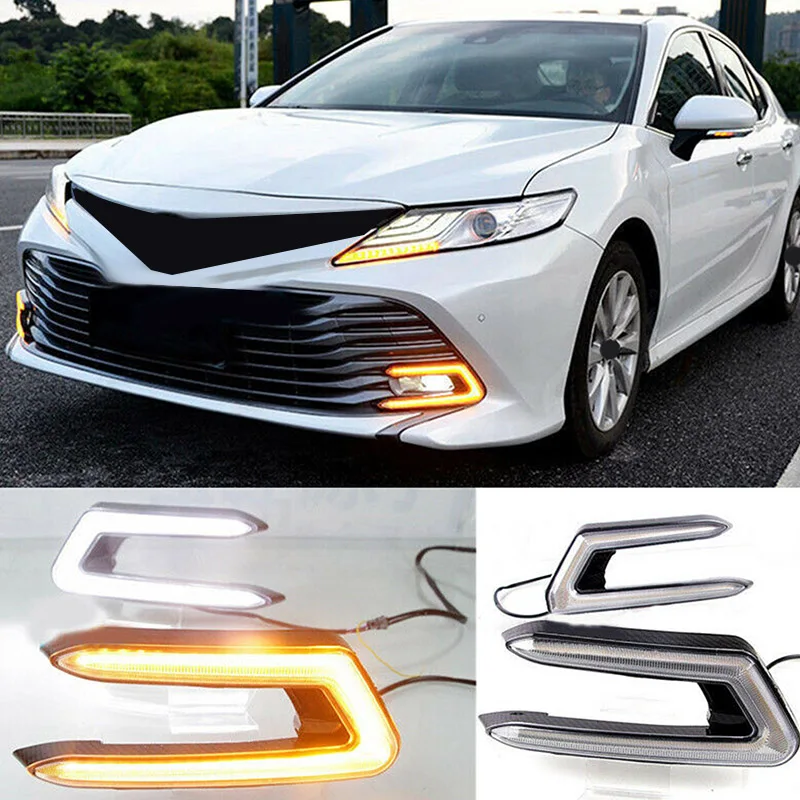 

C-Ring LED Daytime Running Light Fog Lamp with Turn Signal for 2018-2020 Toyota Camry L LE XLE