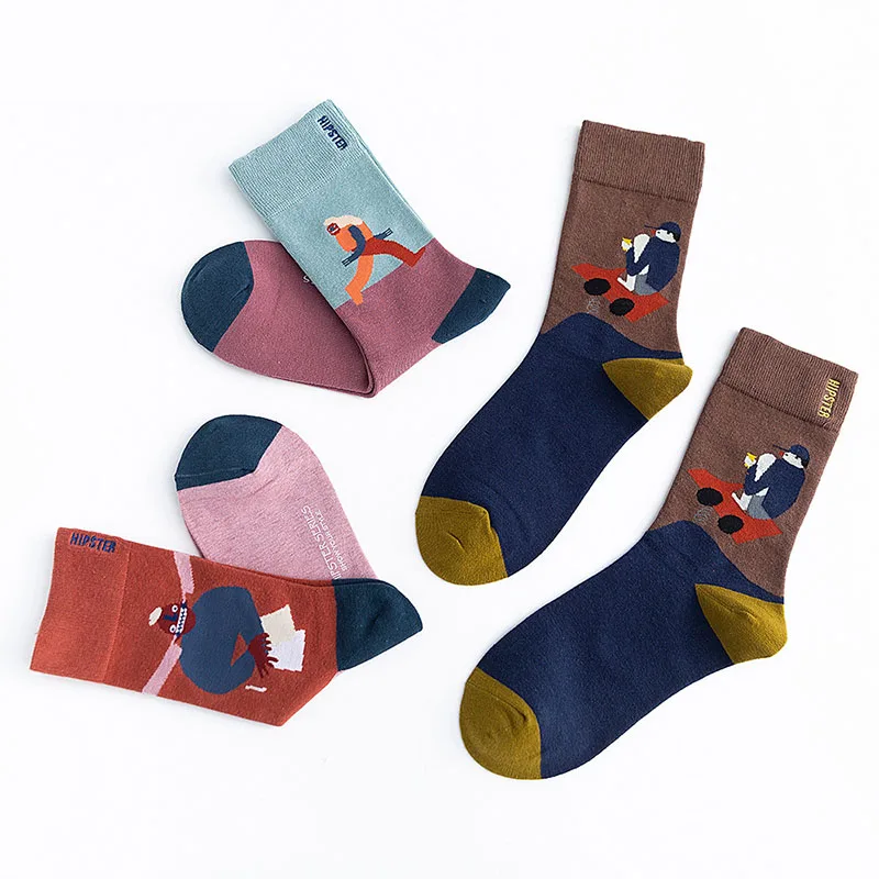 Унисекс Стиль масляной живописи женские носки красочные забавные Женские