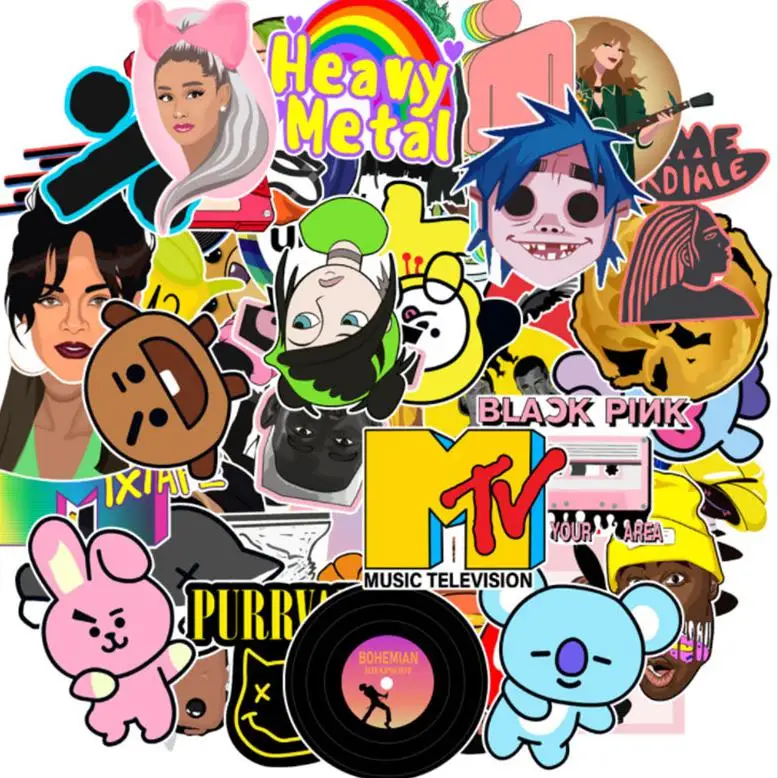 103050pcs music collection graffiti waterproof skateboard travel suitcase phone laptop luggage stickers cute kids girl toy free global shipping