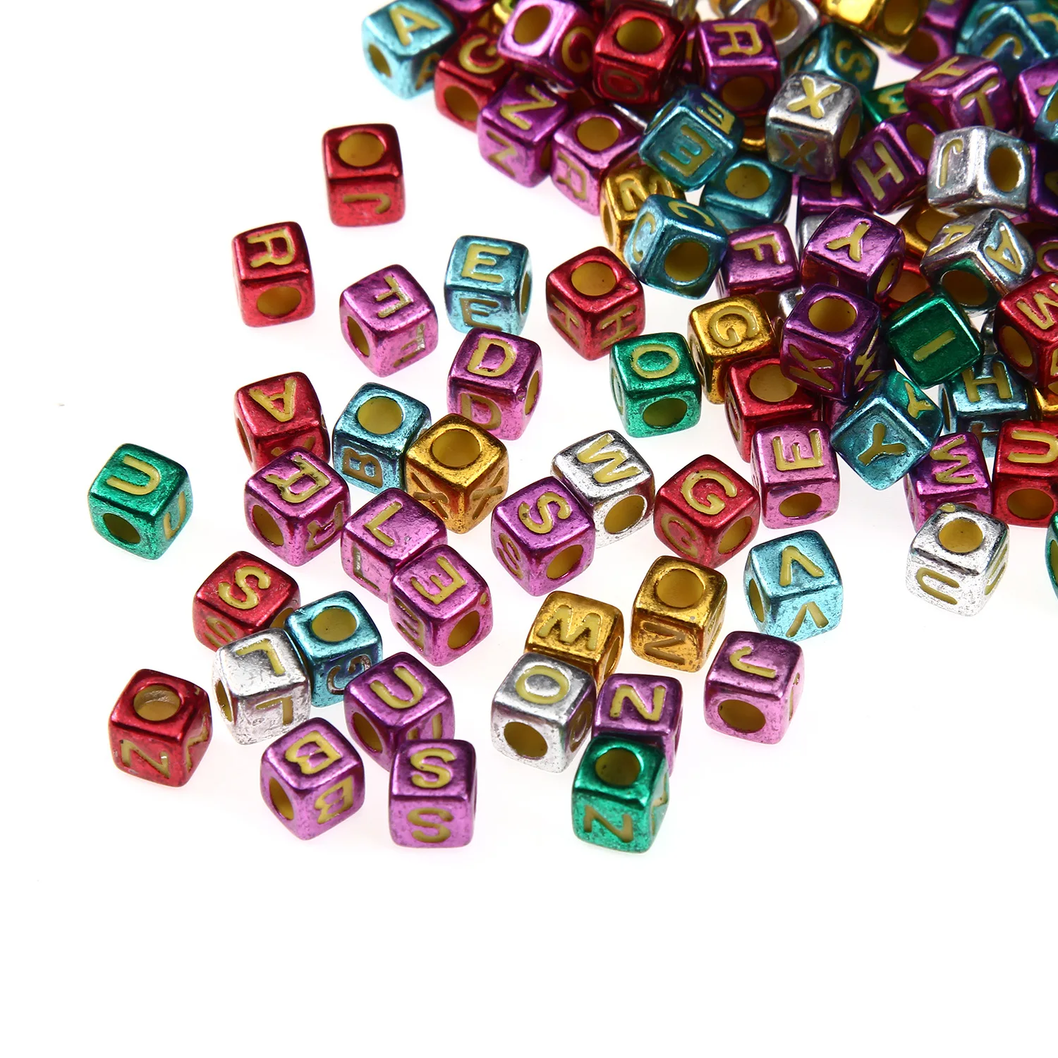 

100pcs Colorful Acrylic Alphabet A-Z Cube Letters Beads Transparent Letter Beads for Bracelets Necklaces Earring, Jewelry Making