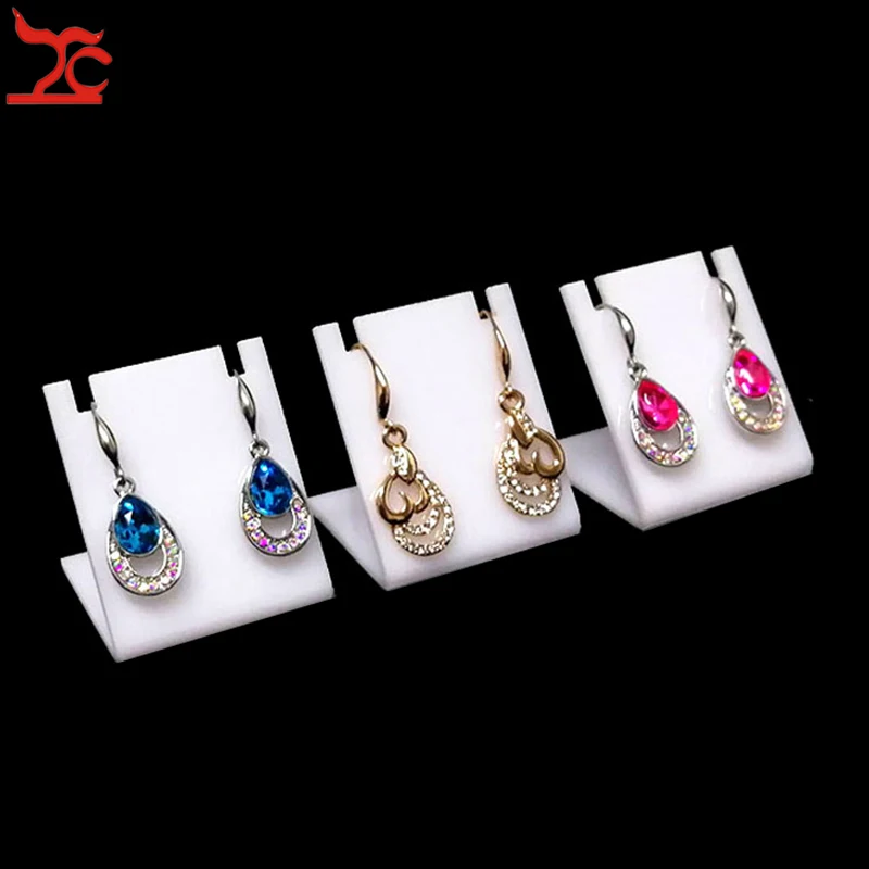 Мини-белая акриловая серьги показ драгоценностей стенд держатель L Форма