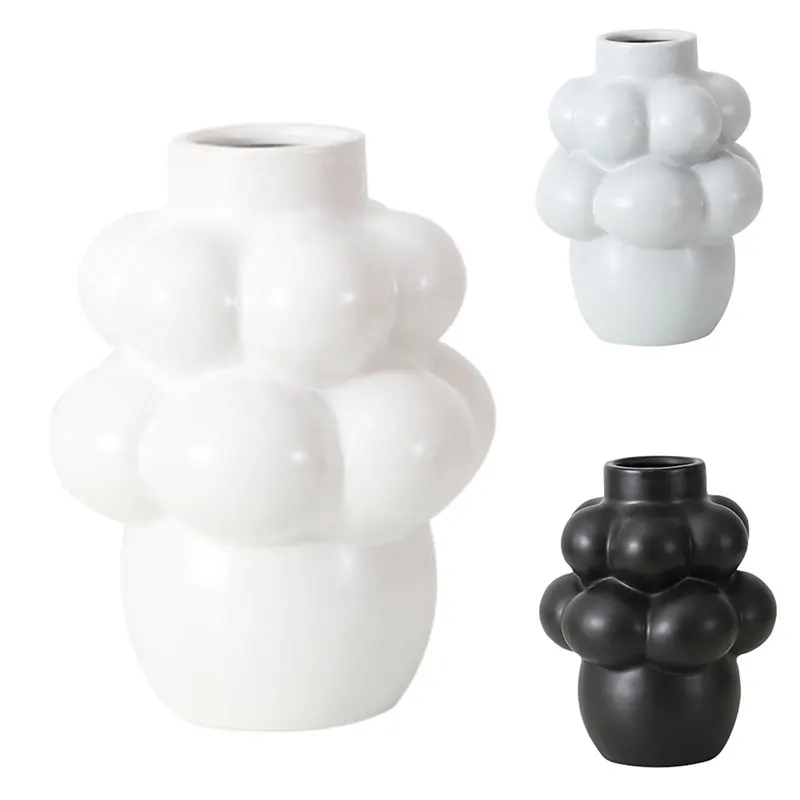 

Modern Creative Ceramic Simple Grape-Shaped Vase Decoration Living Room Dried Flower Vase Home Decor Ornaments