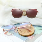 Kanspace модные очки кошачий глаз, Новое поступление, оправа для очков, женские солнцезащитные очки 2 в 1 с клипсой, винтажные оптические очки для близорукости, магнитные 95951