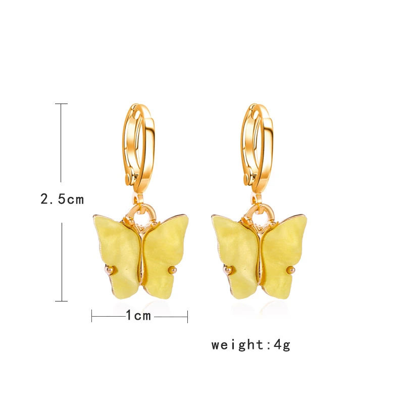 

Cute Butterfly Dorp Earrings For Women Navy Blue 2020 Fashion Animal Vintage Jewelry Acrylic Female Earring Pendientes