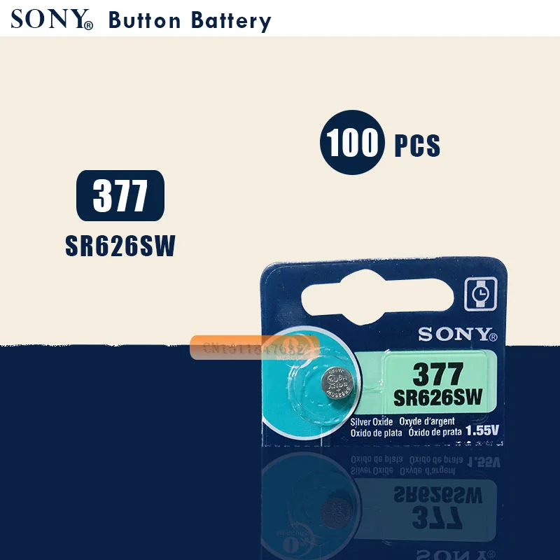100 шт. Новый SONY 100% оригинальный 377 SR626SW 626 SR626 V377 AG4 батарейный блок для часов Сделано