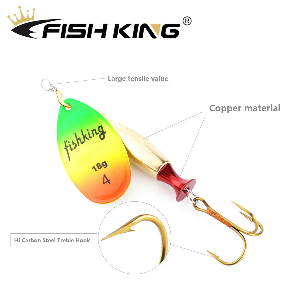 FISH KING 18 г/24 г Длинные литые Спиннеры для глубокого бега приманка рыбалки
