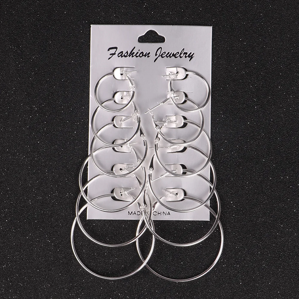 

12 Pairs Big Gold Hoop Earrings Sets Exaggerated Metal Circle for Women Girls Fashion Rock Punk Earrings Jewelry