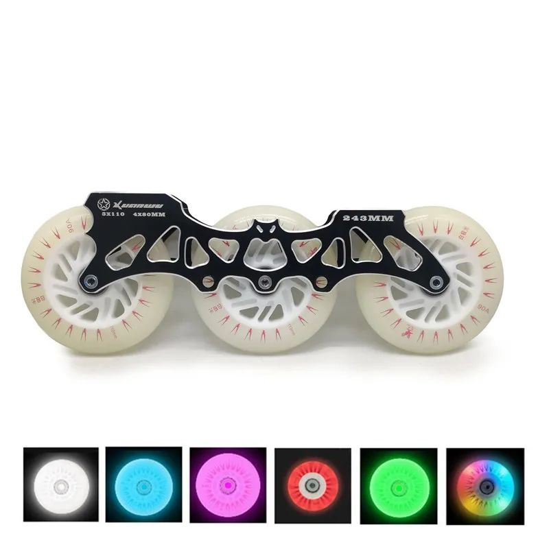 Светодиодный коньки 110 мм с 3X110mm 150mm 165mm 195mm Многоцелевой 3 колеса опорой для