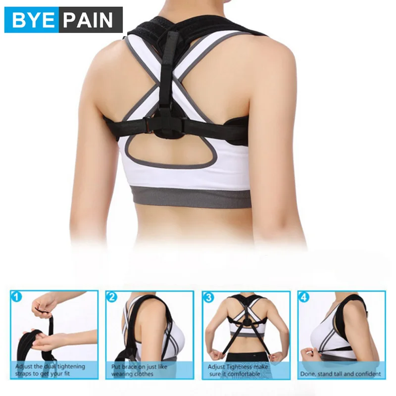 Корректор осанки BYEPAIN для верхней части спины поддерживающий пояс ключиц