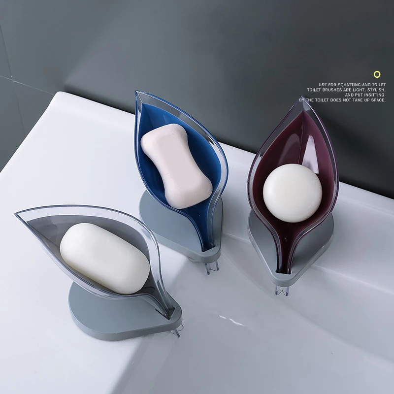 

Newly Leaf Soap Dishes Holder Self Draining Decorative Plastic Soap Saver For Bathroom Kitchen