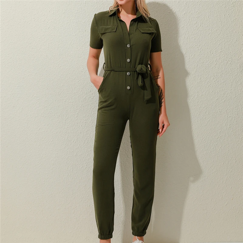 Streetwear White Sexy Bodycon Jumpsuit Women Overalls Rompers 2020 Short Sleeve Skinny Summer Womens Jumpsuit
