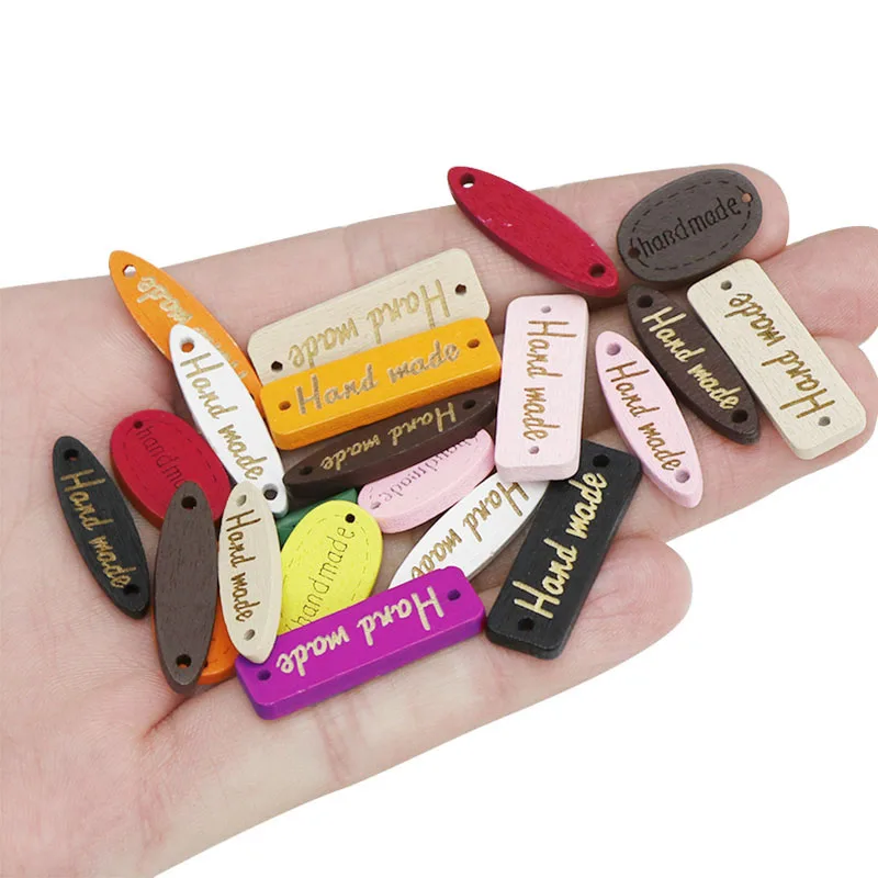 50 шт. деревянные прямоугольные круглые пуговицы ручной работы для шитья