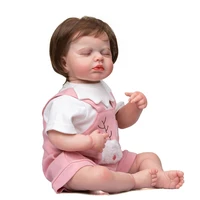 t5ec 19in simulation doll lifelike caucasian reborns w eyes closed movable arms legs cloth body for adults infant 1month