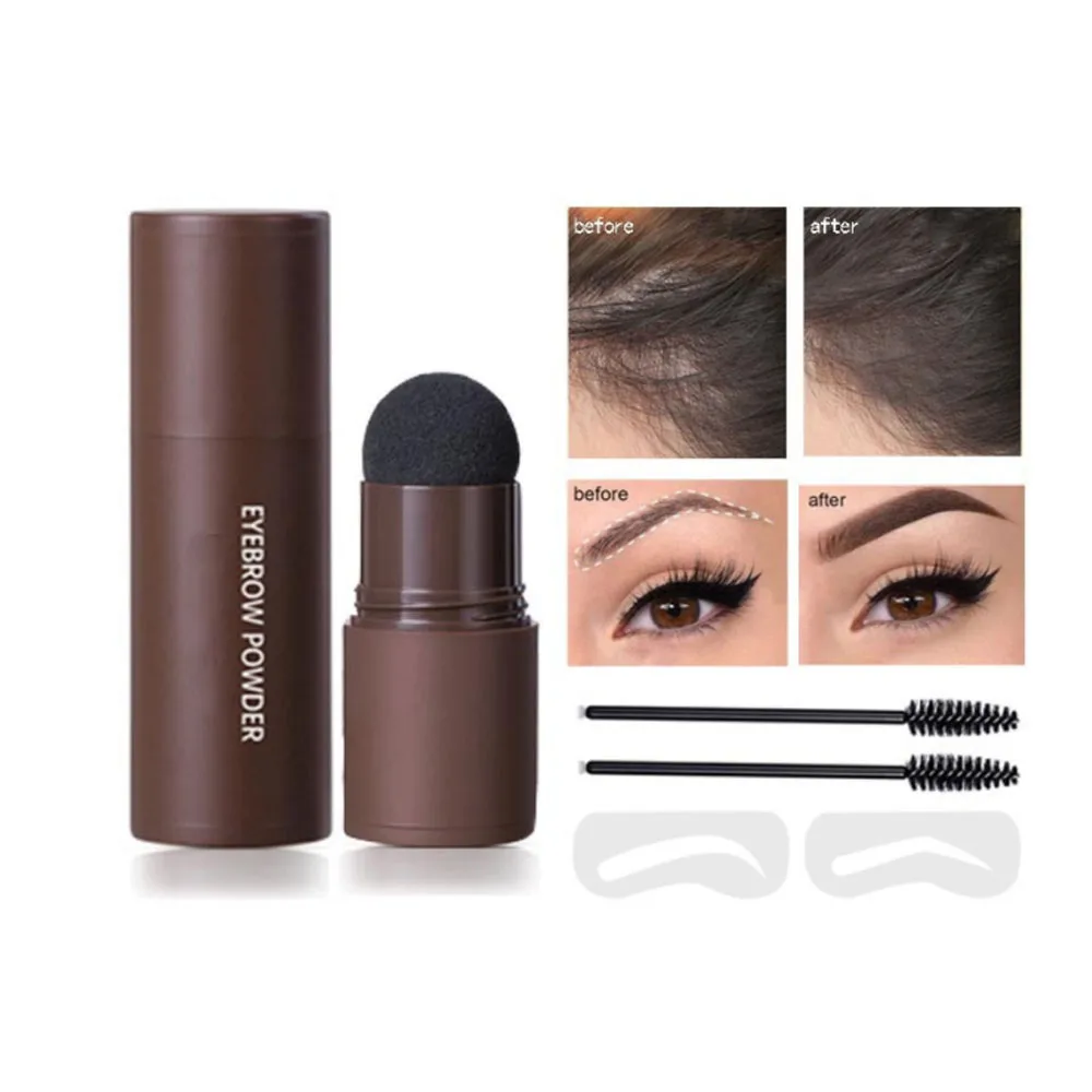

1 Set Eyebrow Stamp Stencil Kit Eye Brow Stencil Stamp Kit Waterproof Long Lasting Eyebrow Enhancers Brow Powder Stamp