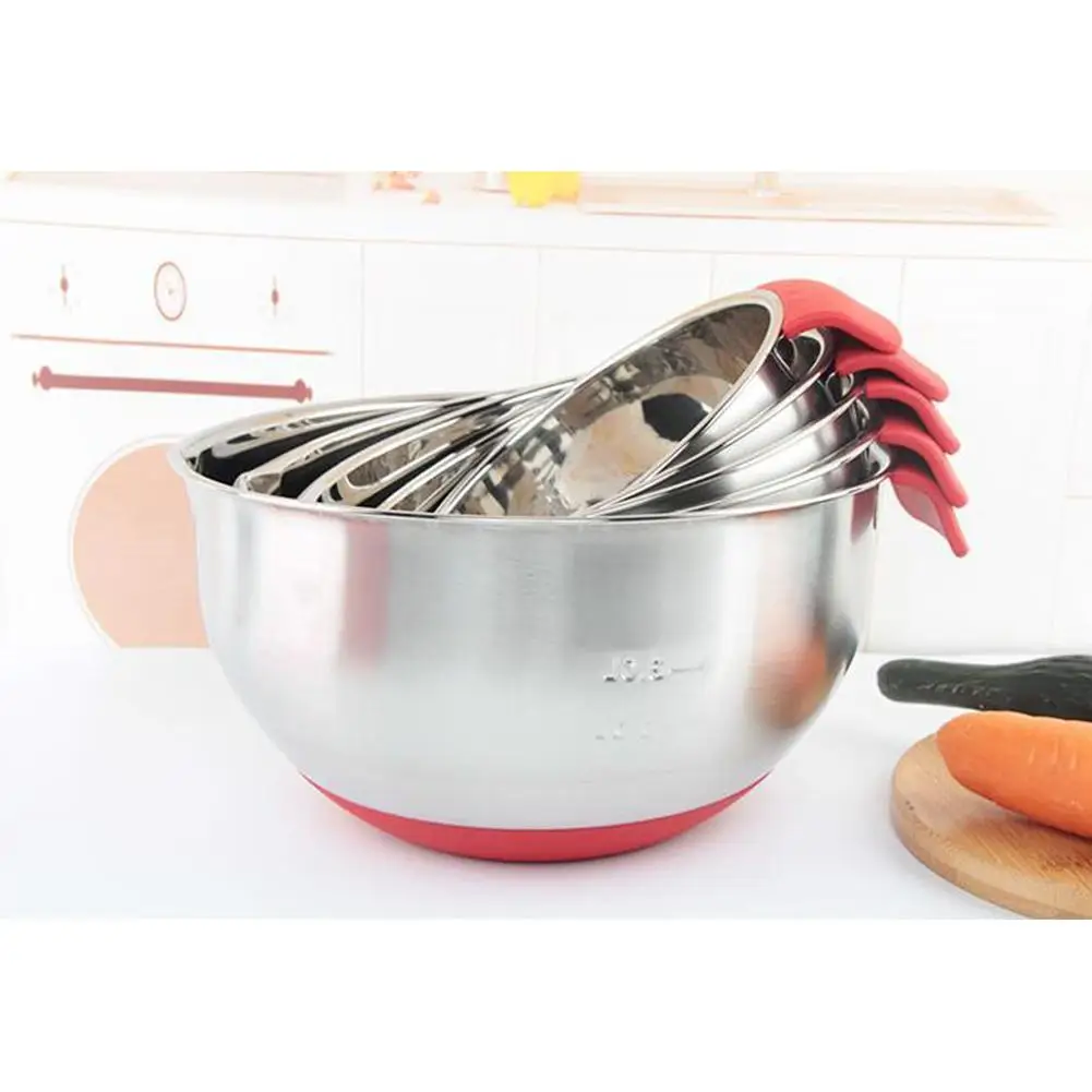 

Stainless Steel Salad Bowls Capacity Nesting Mixing Bowl Kitchen Cooking Salad Bowls Vegetable Food Storage Container